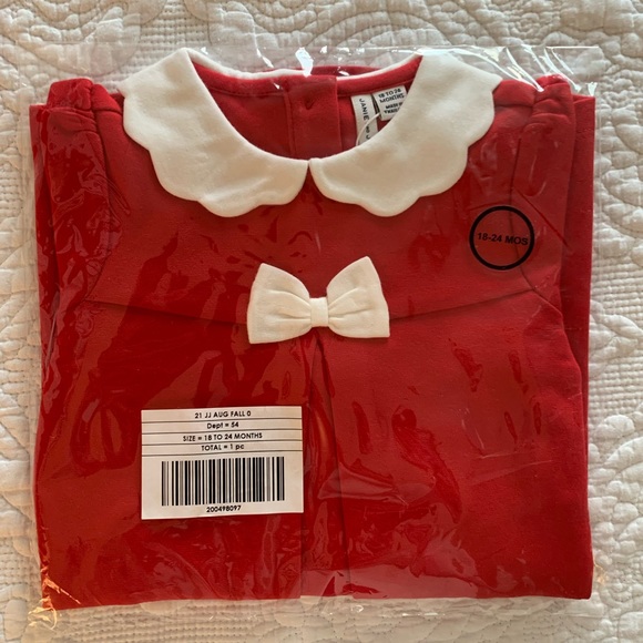 NEW 18-24 month Janie & Jack Red Scallop Ponte Dress - Picture 3 of 4